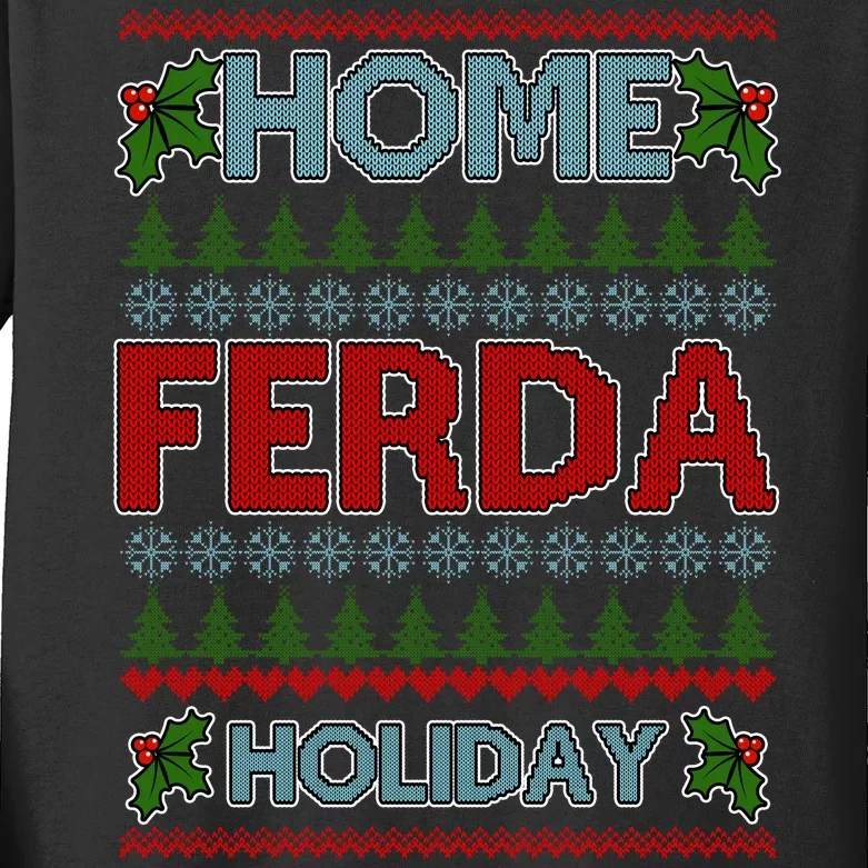 Home Freda Holiday Ugly Christmas Sweater Kids Long Sleeve Shirt