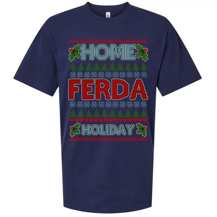 Home Freda Holiday Ugly Christmas Sweater Sueded Cloud Jersey T-Shirt