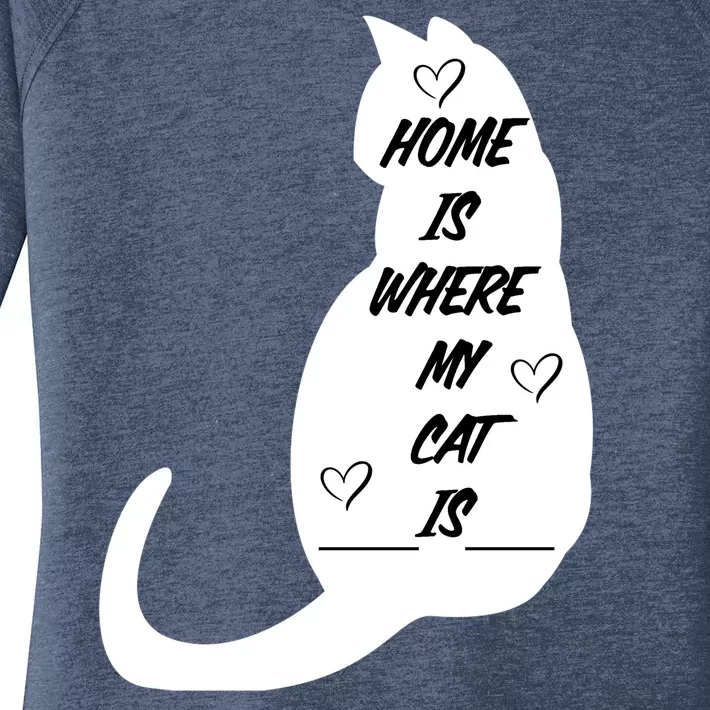 Home Is Where My Cat Is Funny Women's Perfect Tri Tunic Long Sleeve Shirt