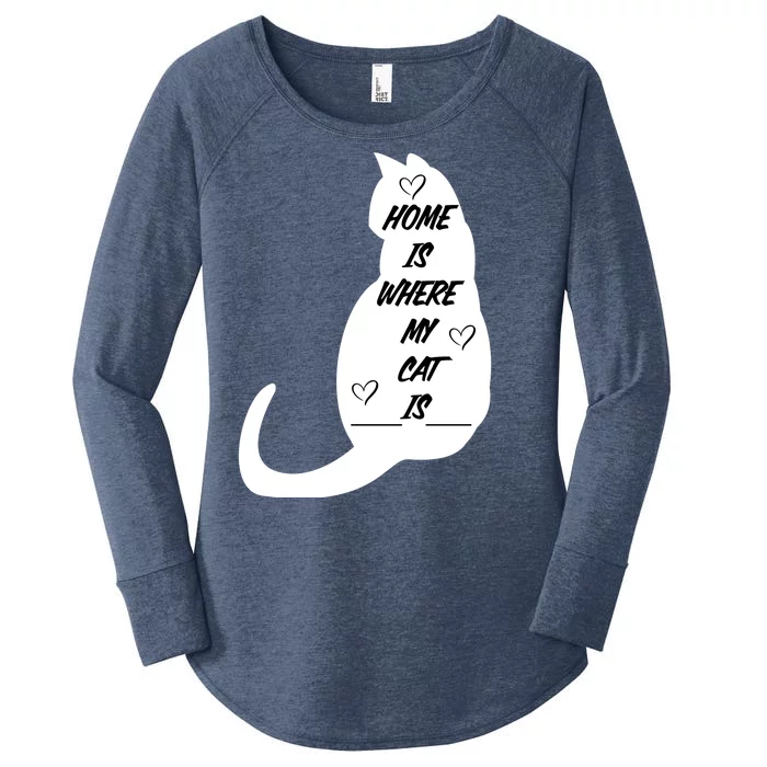 Home Is Where My Cat Is Funny Women's Perfect Tri Tunic Long Sleeve Shirt