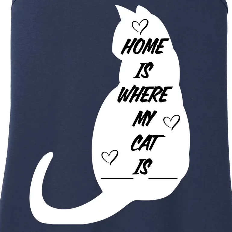 Home Is Where My Cat Is Funny Ladies Essential Tank