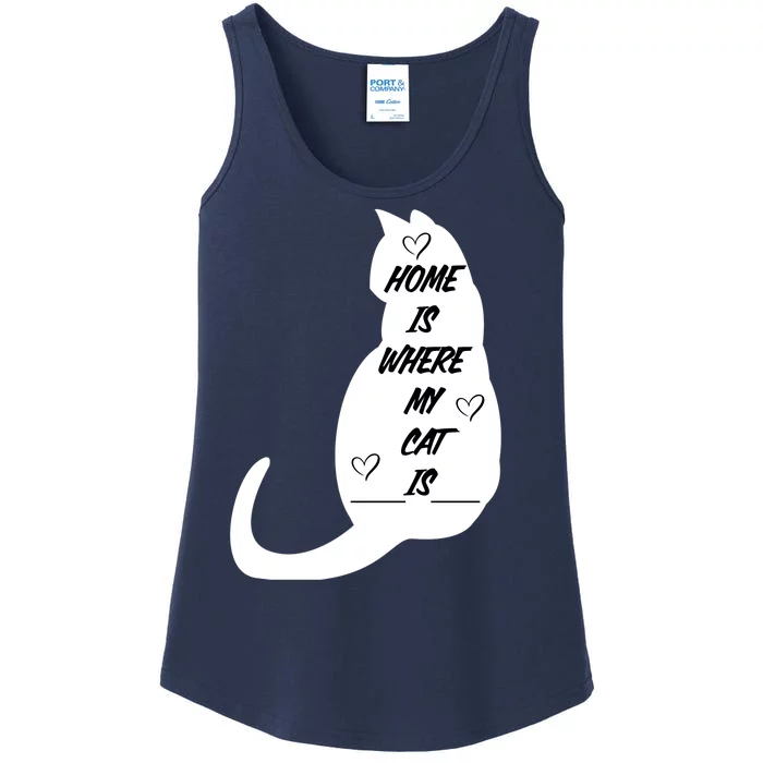 Home Is Where My Cat Is Funny Ladies Essential Tank