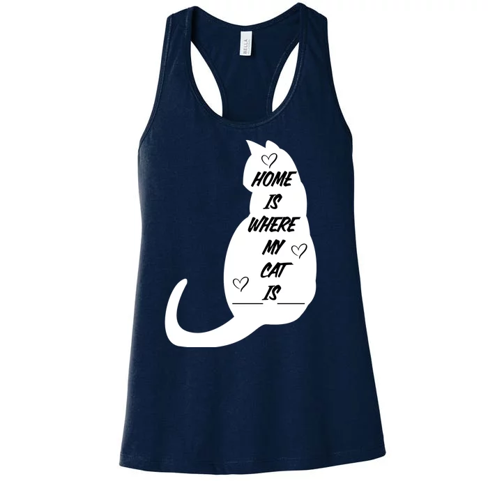 Home Is Where My Cat Is Funny Women's Racerback Tank