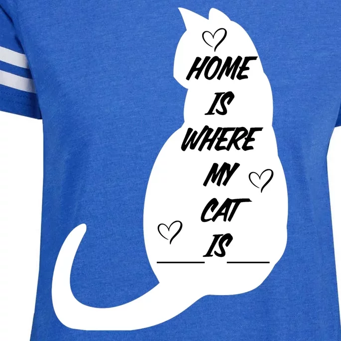 Home Is Where My Cat Is Funny Enza Ladies Jersey Football T-Shirt