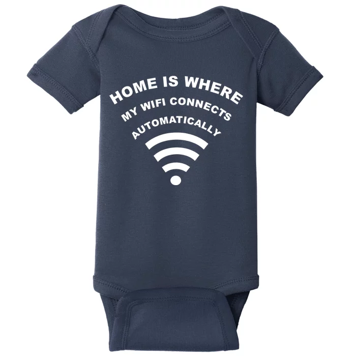 Home is Where My Wifi Connects Automatically Baby Bodysuit