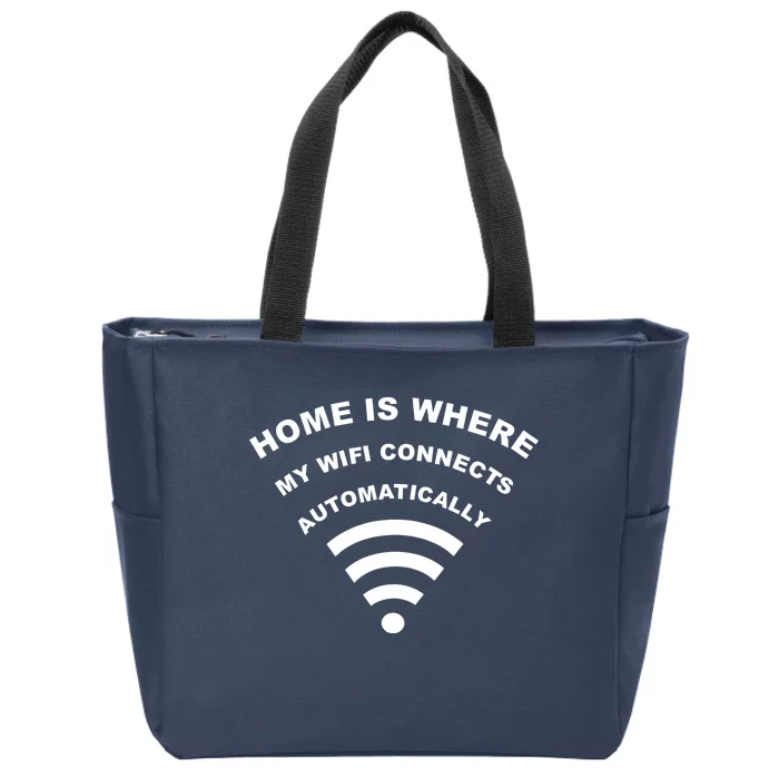 Home is Where My Wifi Connects Automatically Zip Tote Bag