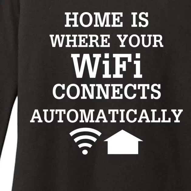 Home Is Where Wifi Connects Automatically Womens CVC Long Sleeve Shirt