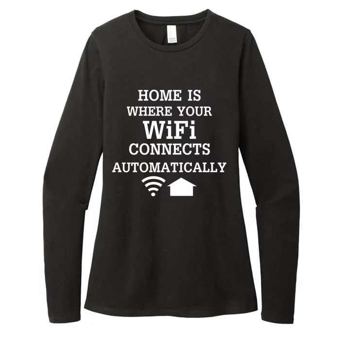 Home Is Where Wifi Connects Automatically Womens CVC Long Sleeve Shirt