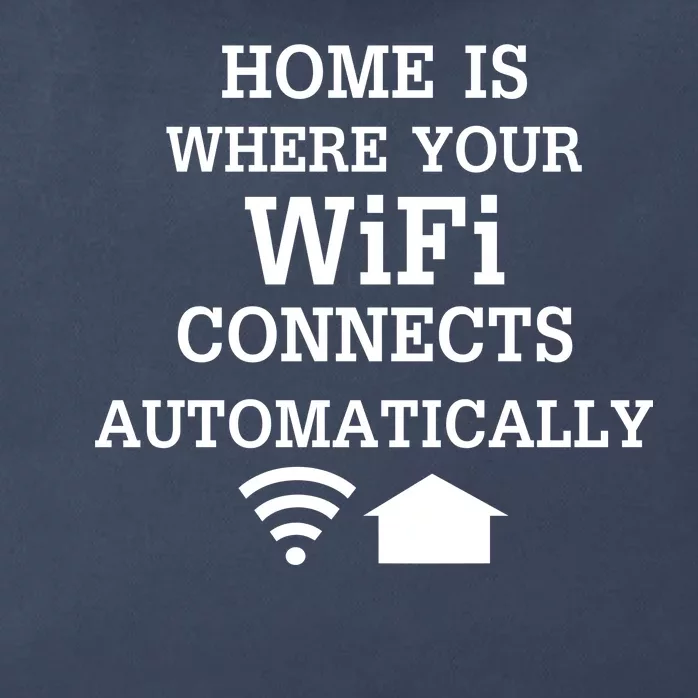 Home Is Where Wifi Connects Automatically Zip Tote Bag