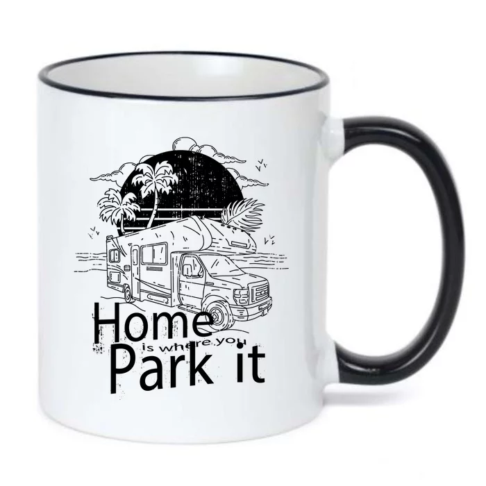 Home Is Where You Park It Black Color Changing Mug