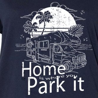 Home Is Where You Park It Women's V-Neck Plus Size T-Shirt
