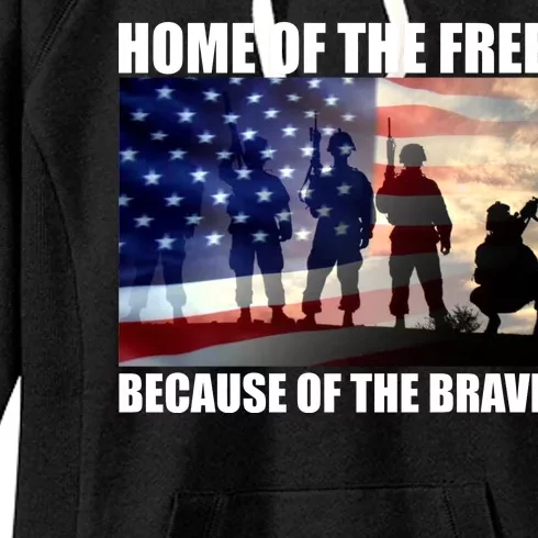 Home Of The Free Because Of The Brave Women's Fleece Hoodie