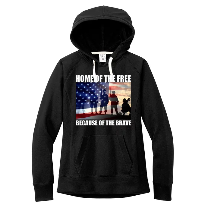 Home Of The Free Because Of The Brave Women's Fleece Hoodie