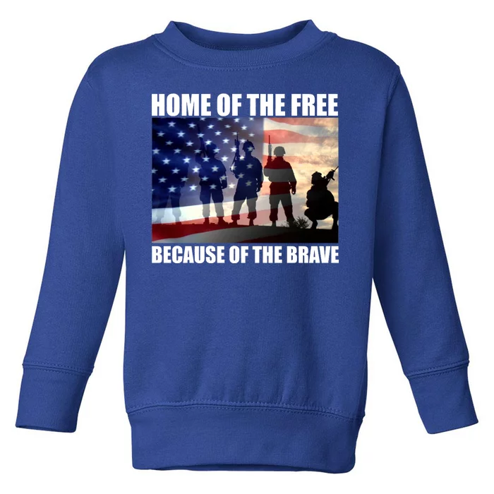 Home Of The Free Because Of The Brave Toddler Sweatshirt