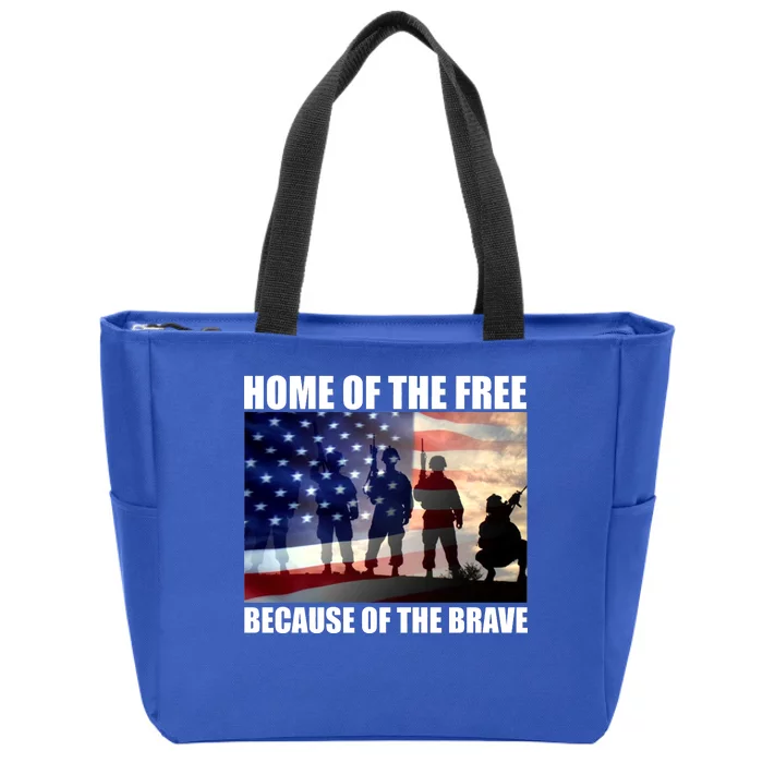 Home Of The Free Because Of The Brave Zip Tote Bag