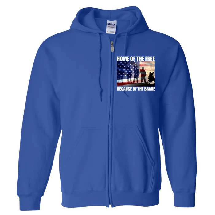 Home Of The Free Because Of The Brave Full Zip Hoodie