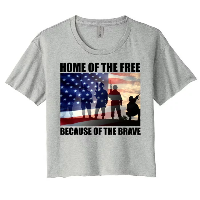 Home Of The Free Because Of The Brave Women's Crop Top Tee