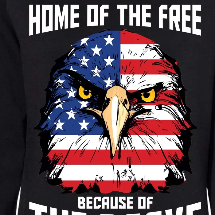 Home Of The Free Because Of The Brave Bald Eagle Womens California Wash Sweatshirt