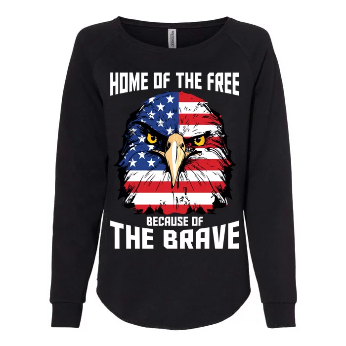 Home Of The Free Because Of The Brave Bald Eagle Womens California Wash Sweatshirt