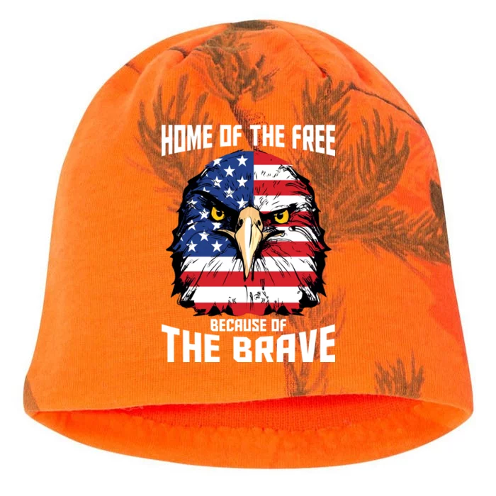 Home Of The Free Because Of The Brave Bald Eagle Kati - Camo Knit Beanie