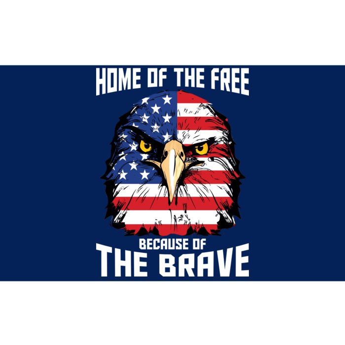 Home Of The Free Because Of The Brave Bald Eagle Bumper Sticker