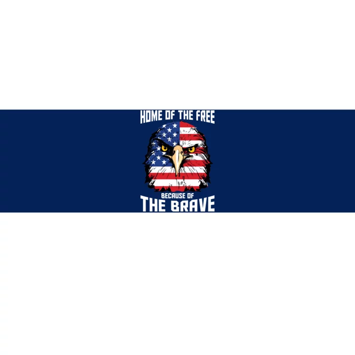 Home Of The Free Because Of The Brave Bald Eagle Bumper Sticker