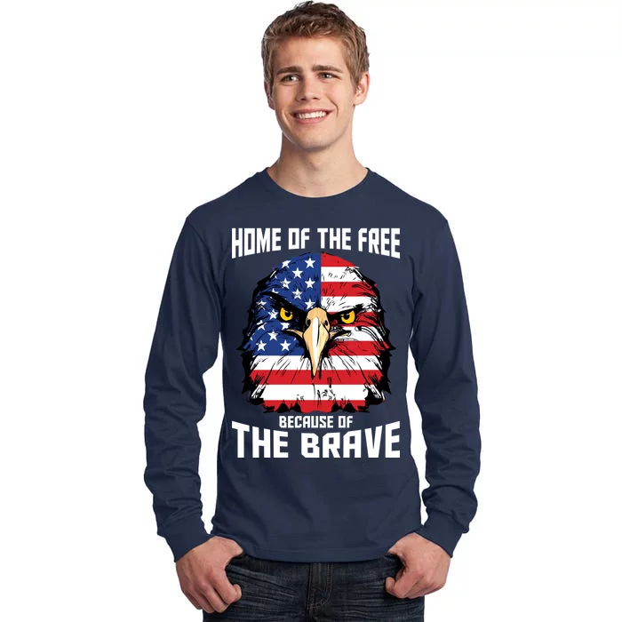 Home Of The Free Because Of The Brave Bald Eagle Tall Long Sleeve T-Shirt