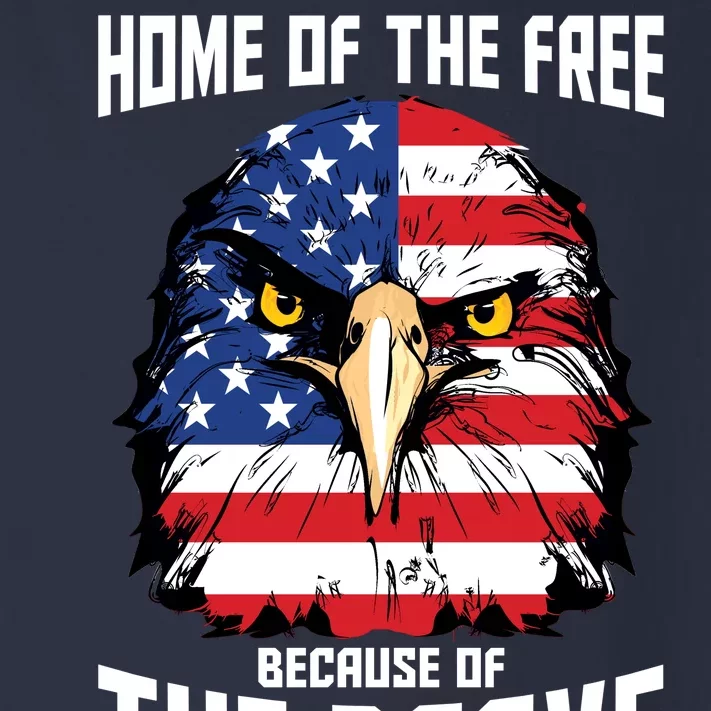 Home Of The Free Because Of The Brave Bald Eagle Toddler Long Sleeve Shirt