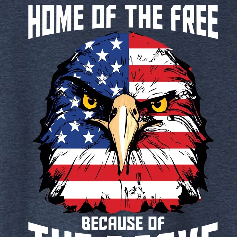 Home Of The Free Because Of The Brave Bald Eagle Women's Crop Top Tee