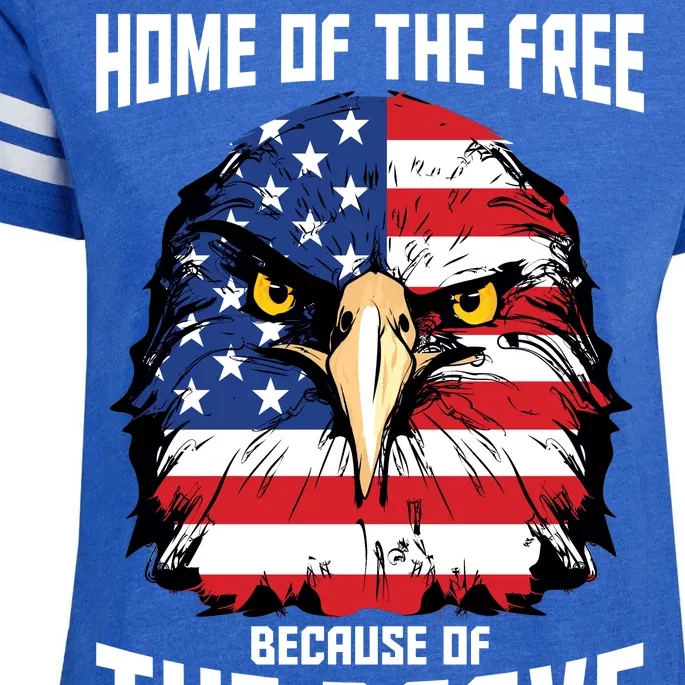 Home Of The Free Because Of The Brave Bald Eagle Enza Ladies Jersey Football T-Shirt