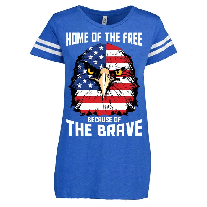 Home Of The Free Because Of The Brave Bald Eagle Enza Ladies Jersey Football T-Shirt