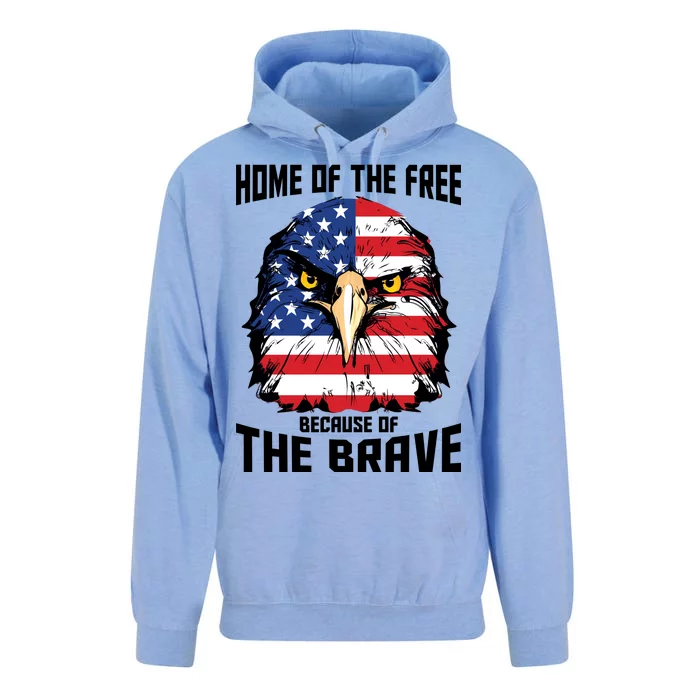 Home Of The Free Because Of The Brave Bald Eagle Unisex Surf Hoodie