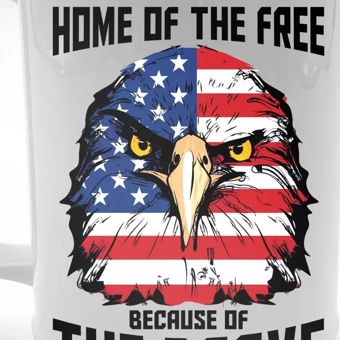 Home Of The Free Because Of The Brave Bald Eagle Front & Back Beer Stein