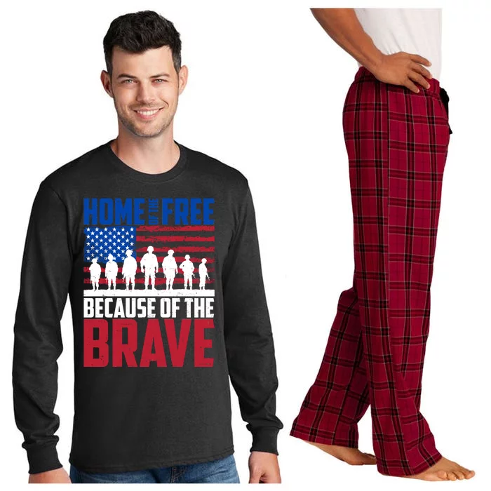 Home Of The Free Because Of The Brave Memorial Day Long Sleeve Pajama Set