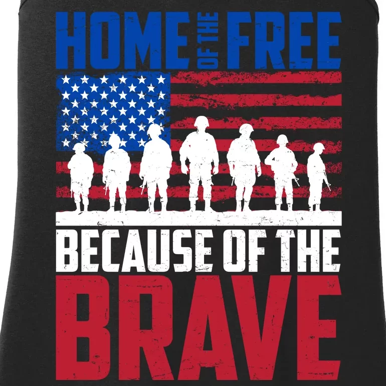 Home Of The Free Because Of The Brave Memorial Day Ladies Essential Tank