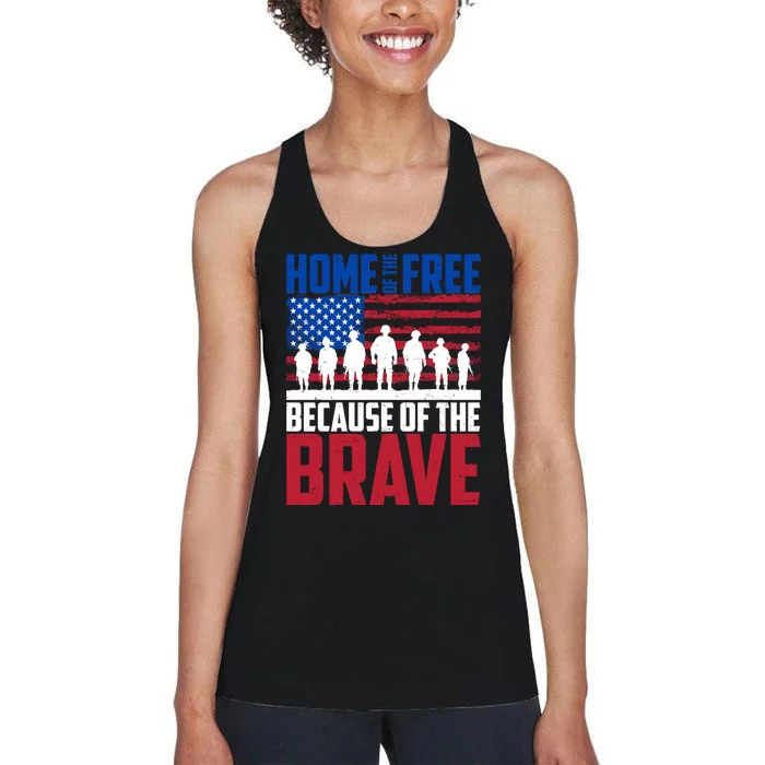 Home Of The Free Because Of The Brave Memorial Day Women's Racerback Tank