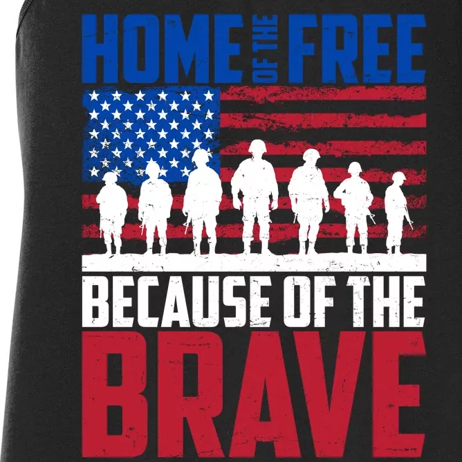 Home Of The Free Because Of The Brave Memorial Day Women's Racerback Tank