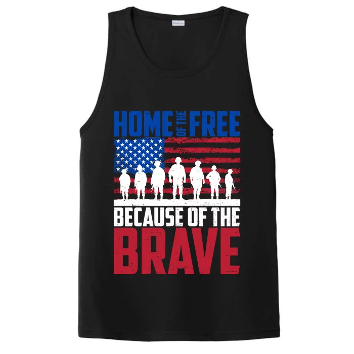 Home Of The Free Because Of The Brave Memorial Day Performance Tank