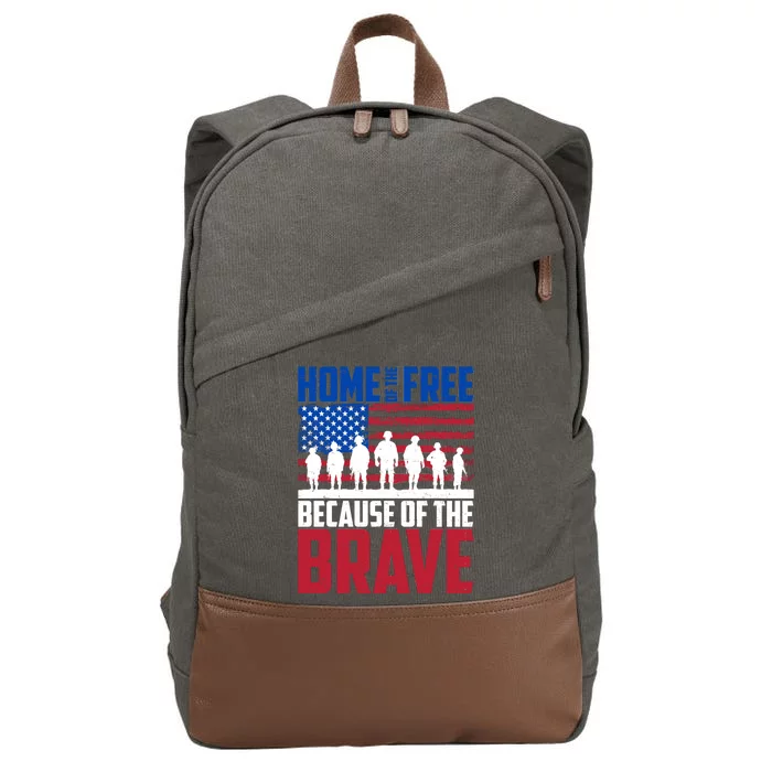 Home Of The Free Because Of The Brave Memorial Day Cotton Canvas Backpack