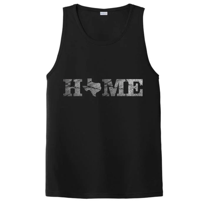 Home Texas State Map Stone Logo Performance Tank