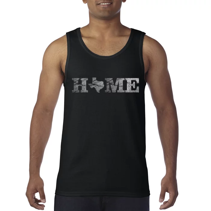 Home Texas State Map Stone Logo Tank Top