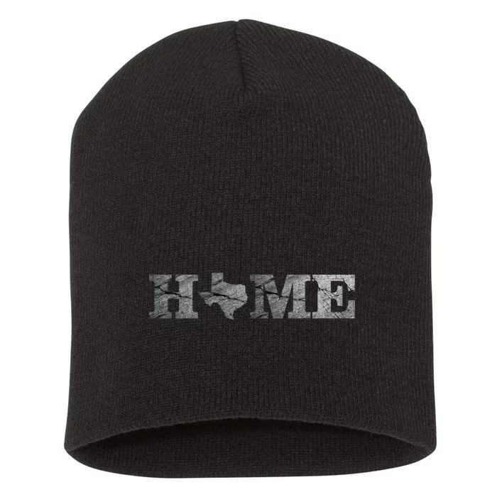 Home Texas State Map Stone Logo Short Acrylic Beanie