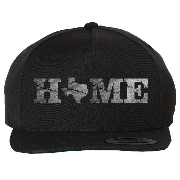 Home Texas State Map Stone Logo Wool Snapback Cap