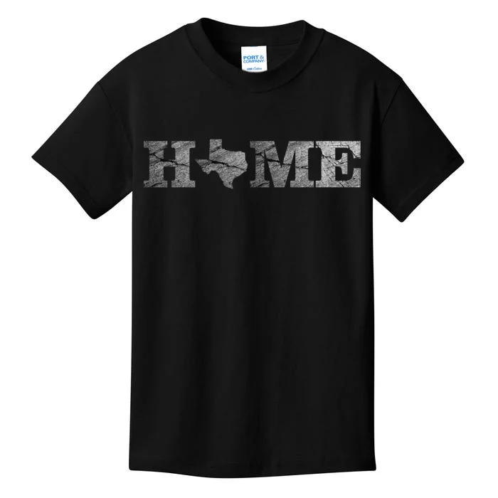 Home Texas State Map Stone Logo Kids T-Shirt