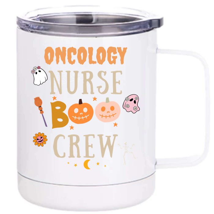 Halloween Oncology Nurse Boo Crew Cute Gift Front & Back 12oz Stainless Steel Tumbler Cup