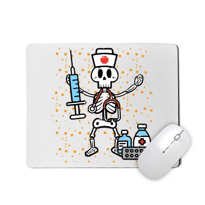 Halloween Orthopedic Nurse Skeleton Scrub Top Costume Women Mousepad