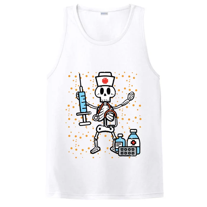 Halloween Orthopedic Nurse Skeleton Scrub Top Costume Women Performance Tank