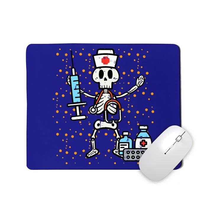 Halloween Orthopedic Nurse Skeleton Scrub Top Costume Mousepad