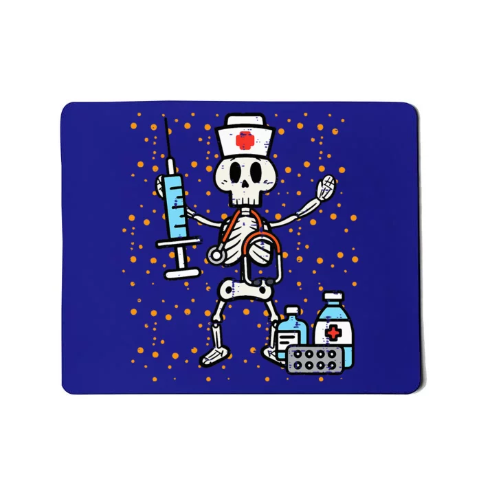 Halloween Orthopedic Nurse Skeleton Scrub Top Costume Mousepad