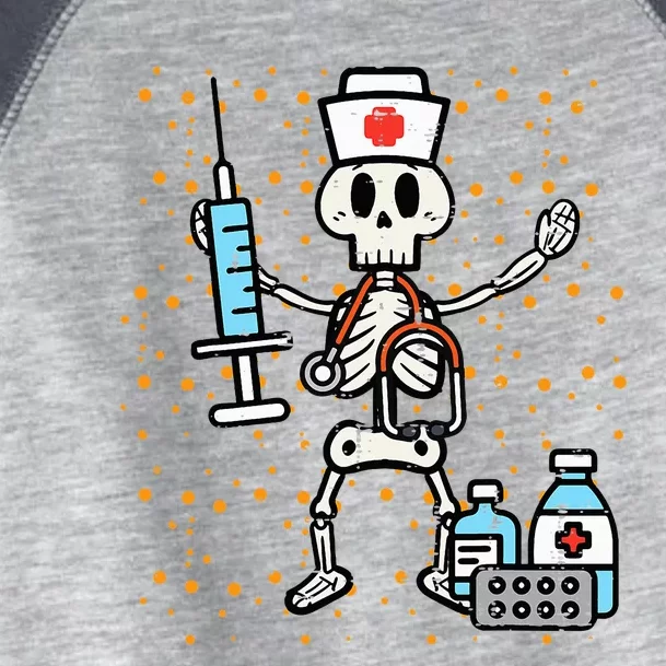 Halloween Orthopedic Nurse Skeleton Scrub Top Costume Toddler Fine Jersey T-Shirt